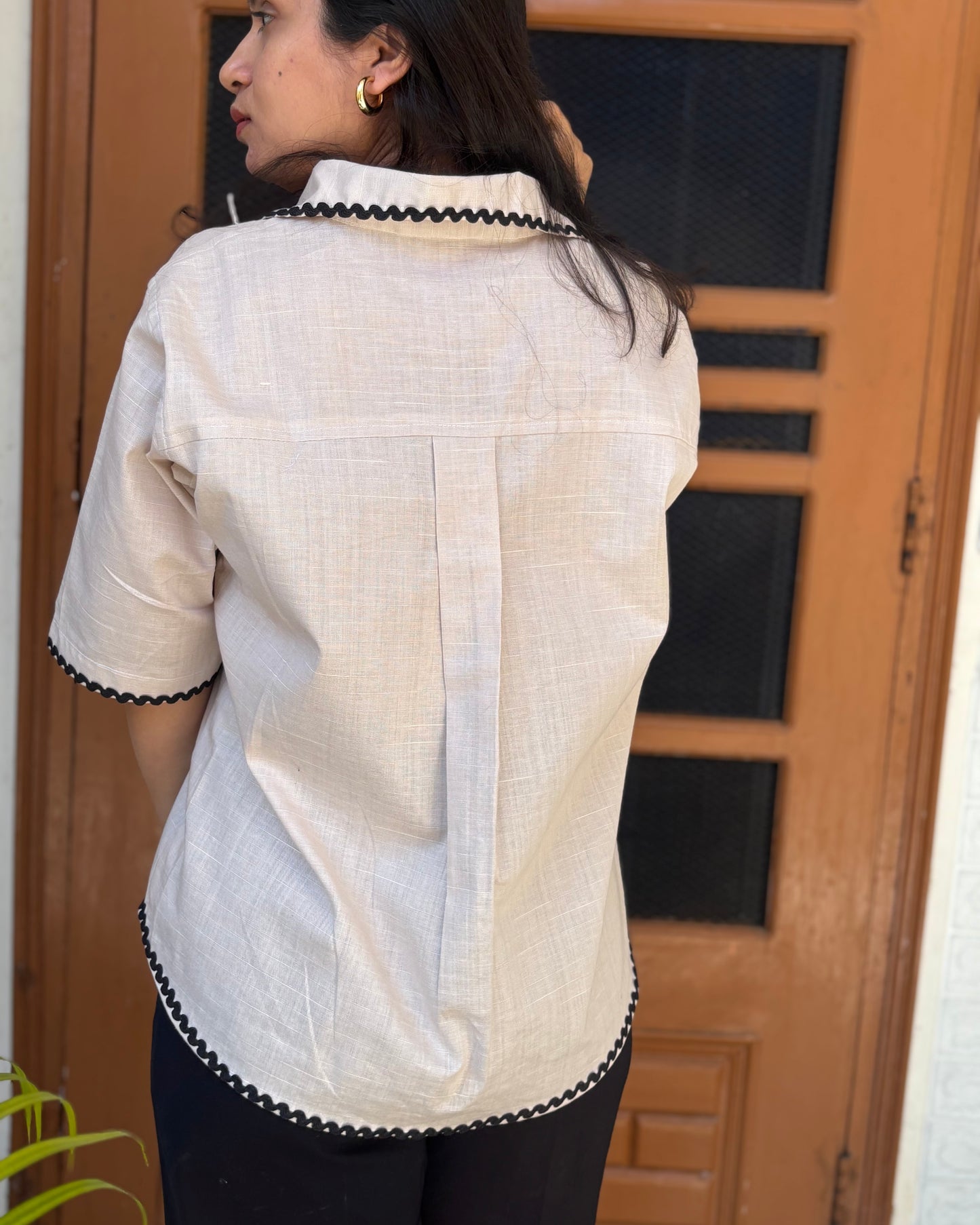 Beige Cotton linen shirt